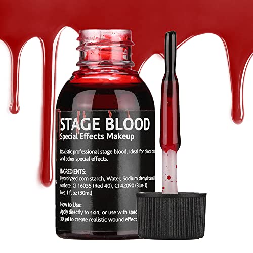 Maquiagem de sangue de sangue de sangue falso, maquiagem de sangue líquido falso para vampiro