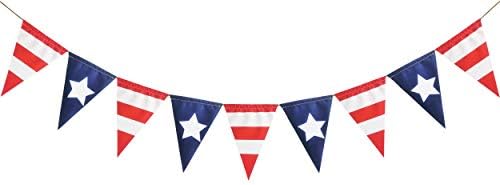 Fakteen 4 de julho Banner patriótico - America Independence Day Party Supplies - Red White Blue Stars