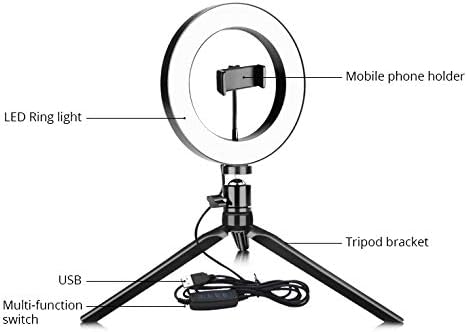 RTBBYU NEVIDADE USB Dimmable LED Selfie Ring Light Cellphone Photography Lighting com tripé para maquiagem Vídeo ao vivo LIGHT LIGH