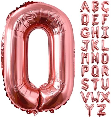 Lovoir 40 polegadas Letra de ouro rosa grande o balões de balões Big Size Jumbo Mylar Foil Balão