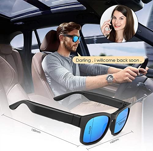 Óculos de sol Bluetooth de óculos inteligentes Audio Condução de ossos de ouvido aberta, para homens