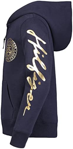 Tommy Hilfiger Girls 'Fleece Zip-up Hoodie Sweatshirt, bolsos dianteiros funcionais