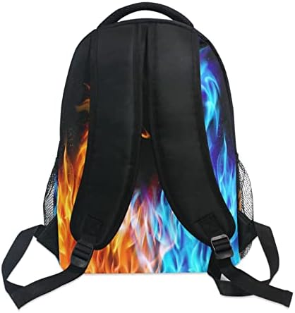 KCLDECI Personalizada Red Blue Fire Dragop Backpack Backpack personalizado Scholl Bag Book Bag Daypack