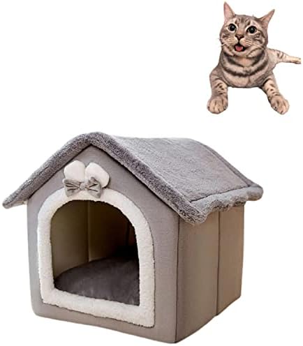 Aquecimento de gato de auto -aquecimento - Casa de gato de animais de estimação de canil com almofada