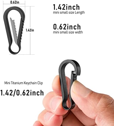 Titanium Key Chain Clip Hook, Tisur Small Carabiner Keychain Clip, EDC Libere rapidamente acessórios