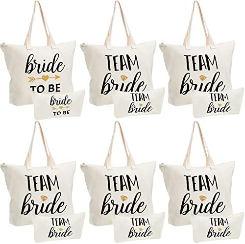 6 conjuntos de noiva Presentes de chá de panela noiva para ser bolsa de bolsa Bolsa de dama de