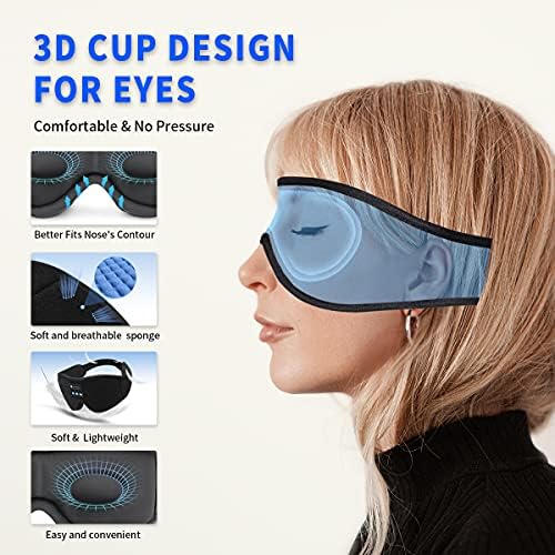 Máscara do sono Bluetooth Máscara para o olho com ruído branco, Bluetooth 5.0 Música Sleep Headphone