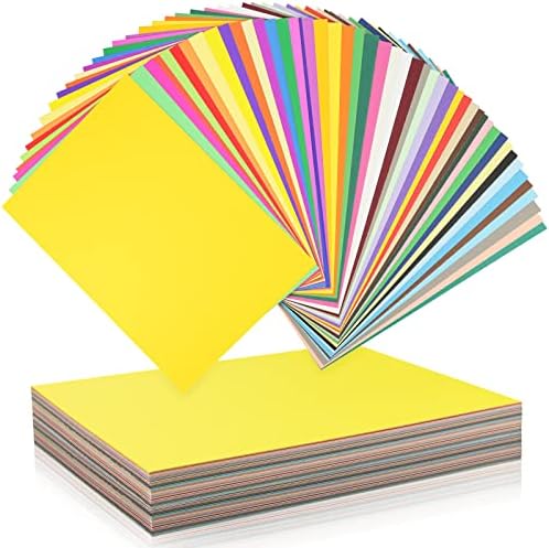 Cardstock colorido de tamanho Wykoo A4 250gsm, 50 cores variadas, cartolina grossa premium para arte