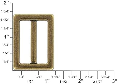 Buckleguy.com b7102 1 1/4 de latão antigo, loop duplo quadrado, sólido bronze-ll