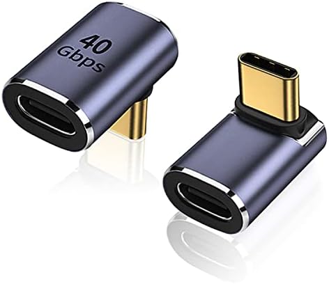 90 graus ângulo reto USB-C masculino para USB-C Adaptador feminino, AREME 2 Pacote para cima