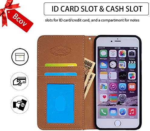 Bcov iPhone 12 Case, iPhone 12 Pro Case, Pink Face White Cat Flip Phone Caixa Caixa da carteira com suporte de cartas Kickstand para iPhone 12/iPhone 12 Pro