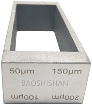 Baoshishan Wet Film Aplicador Aplicador de Caixa de Caixa de Caixa Espessura do revestimento de 50 µm, 100