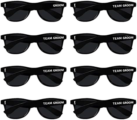Óculos de sol da festa de solteiro - Conjunto de 1 noivo e 7 óculos de sol do noivo da equipe | Groomsmen
