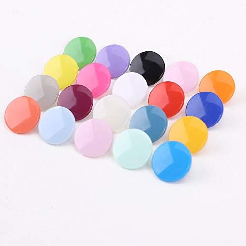 300 conjuntos de botões Kam de 20 cores, melhorjonny brilhante tamanho redondo 20 T5 Resina plástica