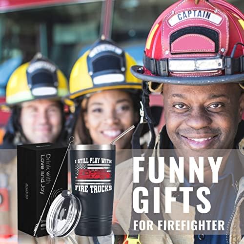 Presentes de bombeiros de OneBttl para homens, presentes de aposentadoria de bombeiros, copo de bombeiro de aço