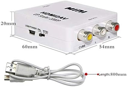 Fansipro HD Video Converter Box HDMI para RCA AV/CVSB L/R VÍDEO 1080P Adaptador HDMI NTSC PAL, 72 *