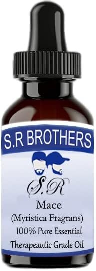 S.R Brothers Mace Pure e Natural Terapereautic Grade Essential Oil com conta -gotas 15ml