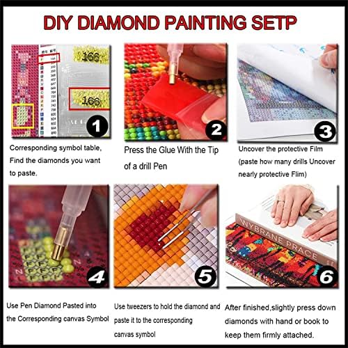 Kits de pintura de diamante 5D DIY para adultos, 5 conjuntos/peças Bordado de diamante Diamante Frill