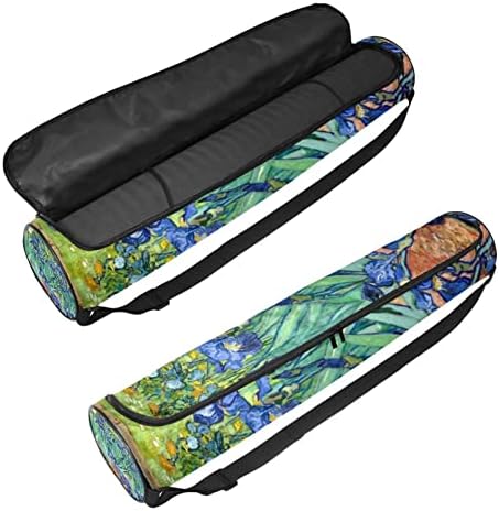 Ratgdn Yoga Mat Bag, Vincent Painting Irises Exercício Transitador de tapete de tapete de ioga Full-Zip Yoga