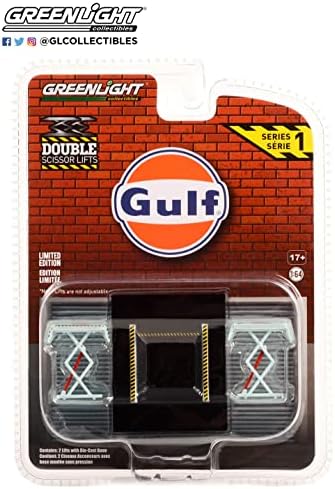 Greenlight 16160 -B Body Shop - Automotive Double Scissor Lifts Series 1 - Escala Oil Gulf 1/64