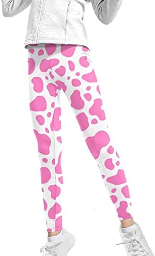 Wanyint rosa vaca tira meninas leggings tem tema animal crianças calças atléticas capris respiráveis