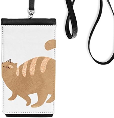 Brown gato gato animal animal aquarela carteira bolsa pendurada bolsa móvel bolso preto