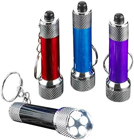 Kicko Mini LED lanterna Keychains - 12 pacote - cores variadas de 2,5 polegadas, tocha de tamanho de bolso de plástico - Keyring de 5 bulbos para camping, crianças, favores de festa, preenchimentos de bolsas, presentes, prêmios