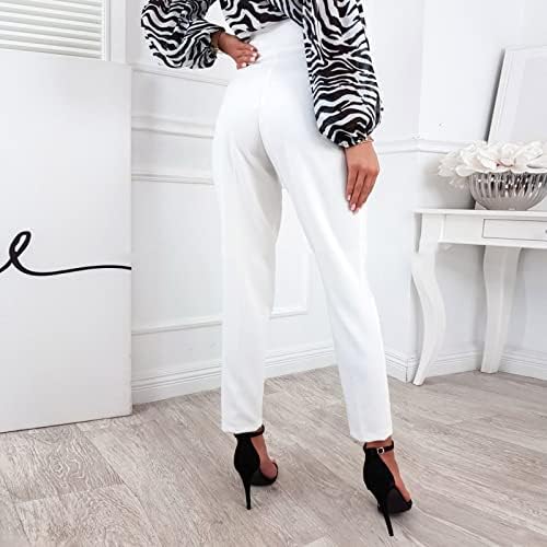 Miashui Womens Fall Pants Casual Women Color Solid Color Casual Card Buttle Decoration formal feminino leve
