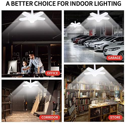Luzes de garagem LED Maxziller, 100W Iluminação de teto de garagem LED 100W 11000LM E26/E27 DIA