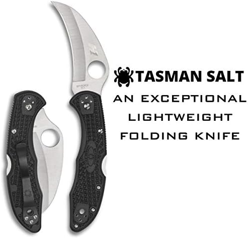 Salt Salt Tasman 2 Faca leve com 2,91 H-1 Ultra-corrosion resistente a lâmina de aço e alça Black FRN-Planta