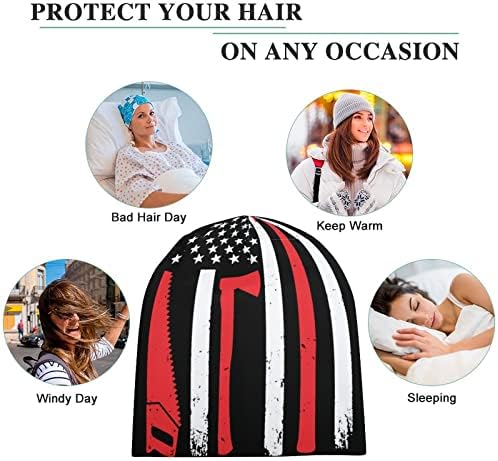 Bandeira Americana de Carpinteiro Unissex Beanie Bap macio Caps de chapéu de crânio para dormir Casual