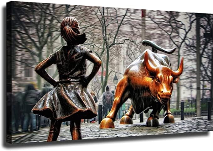 Estátuas Fearless Girl e Wall Street Bull Poste