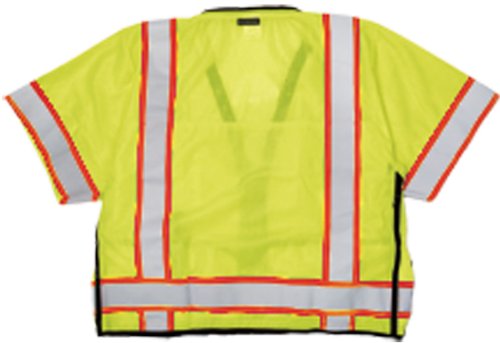 Kishigo S5010 Ultra-Cool Polyster Professional Surveytors Vest, 4x-Large, Lime