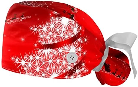 Árvore de Natal e Papai Noel, Scrub de limpeza reutilizável 2 PCs BOUFFANT Caps Hats de Hats Doctor