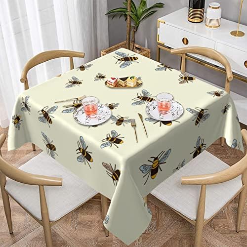 Toca de mesa quadrada de Zeraoke 54 x 54 polegadas, toalha de mesa de abelha, toalhas de mesa de fazenda