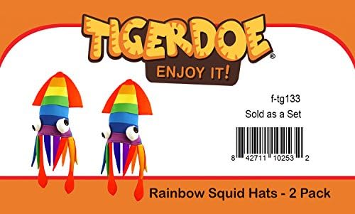 Chapéu de lula de tigerdoe - 2 pacote - chapéu de lula arco -íris - chapéu de animal marinho -