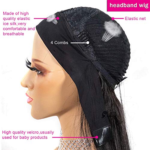 Perucas de faixa para a cabeça Cabelo humano para mulheres negras ondas cacheadas Defravam perucas de