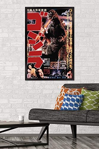 Trends International Godzilla - Poster Godzilla Wall, 22.375 x 34, versão emoldurada preta