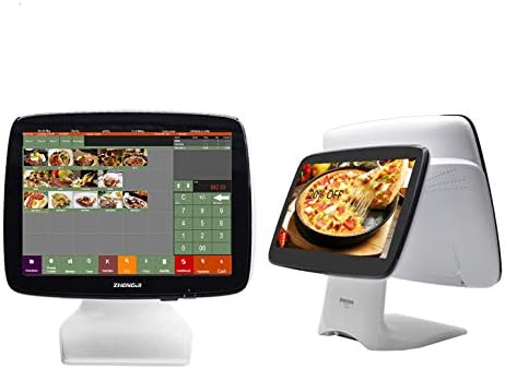 Zhongji Touch Dual Caixa de caixa de tela dupla para restaurantes Bars POS Sistema com recebimento