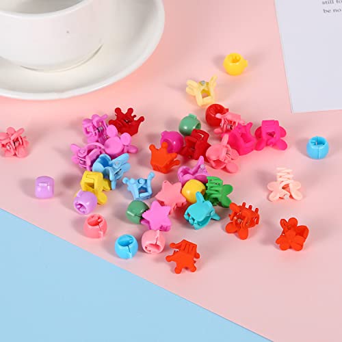 DIYOVNAK 100 peças/embalagem mini colorido mini gramas de garras grampos pequenas garras de cabelo de plástico