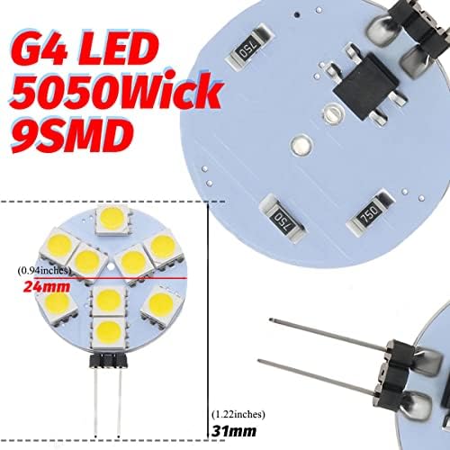 Lâmpadas LED de Edearkar 1,5W G4 equivalentes à lâmpada de halogênio de 15W, DC 12V diminuem, 9 LEDs 5050 SMD,