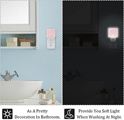 Fundo de parede rosa LED Night Light, Kids Nightlights for Bedroom Plug in Wall Night Lamp Brilho ajustável