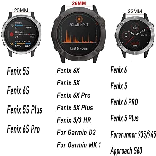 Hwgo 22 26mm Smart Watch Band tapas para Garmin Fenix ​​6 6x 6s 5x 5 5s 3 3HR Forerunner 935 945 Silicone Redus