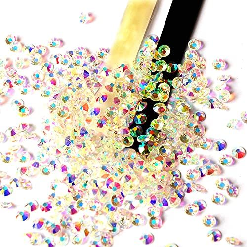SS3 1440pcs Top Glitter Glitter Crystal Transparente AB PENHAS SHINESTONS NÃO QUENTE FIX FLHO