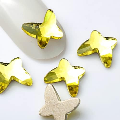 20pcs ab cristaleiro chriceback borboleta shinestone unhas de arte decorações de diamante brilhante design de diam