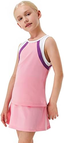 Droniring Youth Girls Tennis Golf Dress Roup - Salia de esportes infantis e tampas sem mangas com bolsos