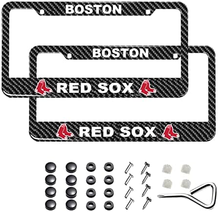 Quadro de placa compatível com Boston Red Sox, fibra de carbono