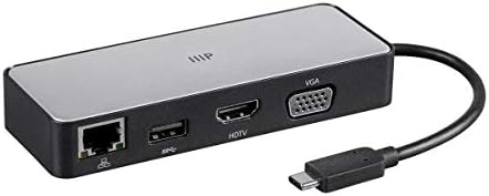 Monoprice USB-C para HDMI, VGA, USB 3.0, RJ45 Gigabit Ethernet e USB-C Dock de viagem feminina