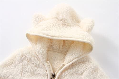 Recém -nascido bebê menino menina lã de lã de roupas de inverno com casaco com capuz com orelhas