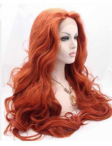 Choshim Hair Lace Fronteiro Gengibe sintético laranja laranja onda corporal solta onda ondulada longa
